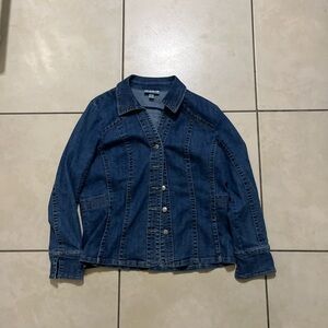 dressbarn Classic Dark Blue Denim Jacket